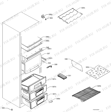 Взрыв-схема холодильника Zanussi Electrolux ZNB384S - Схема узла Housing 001